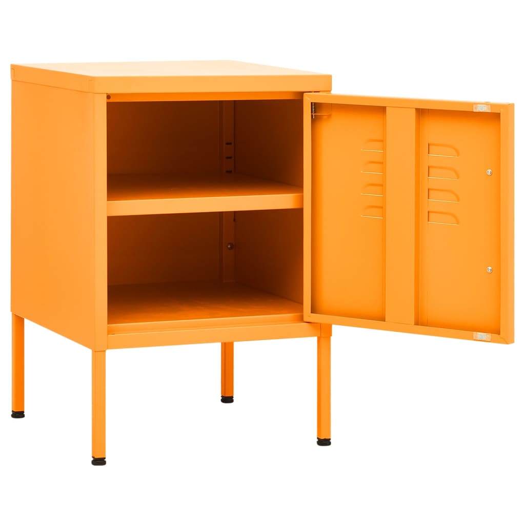 vidaXL Nightstand | Mustard Yellow | Steel | Medium | Height-Adjustable Shelves