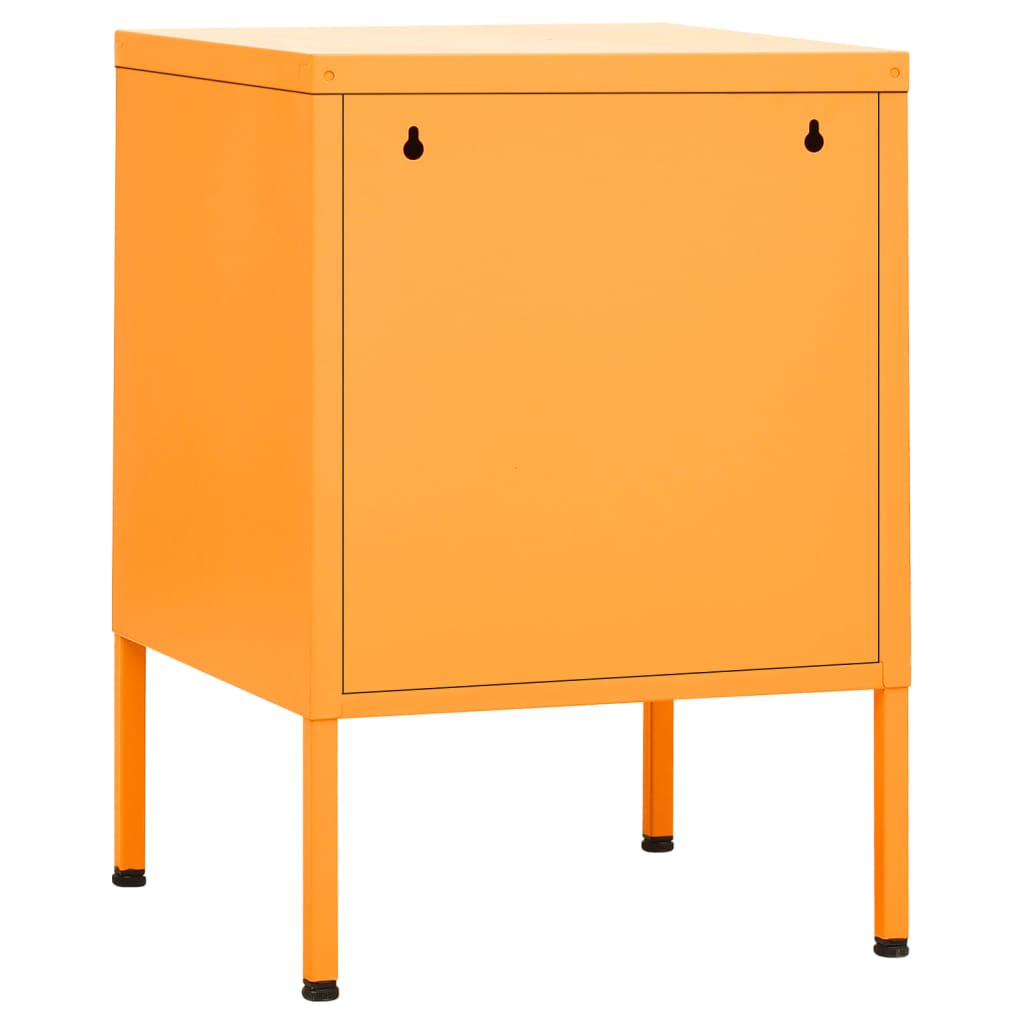 vidaXL Nightstand | Mustard Yellow | Steel | Medium | Height-Adjustable Shelves
