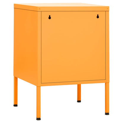 vidaXL Nightstand | Mustard Yellow | Steel | Medium | Height-Adjustable Shelves