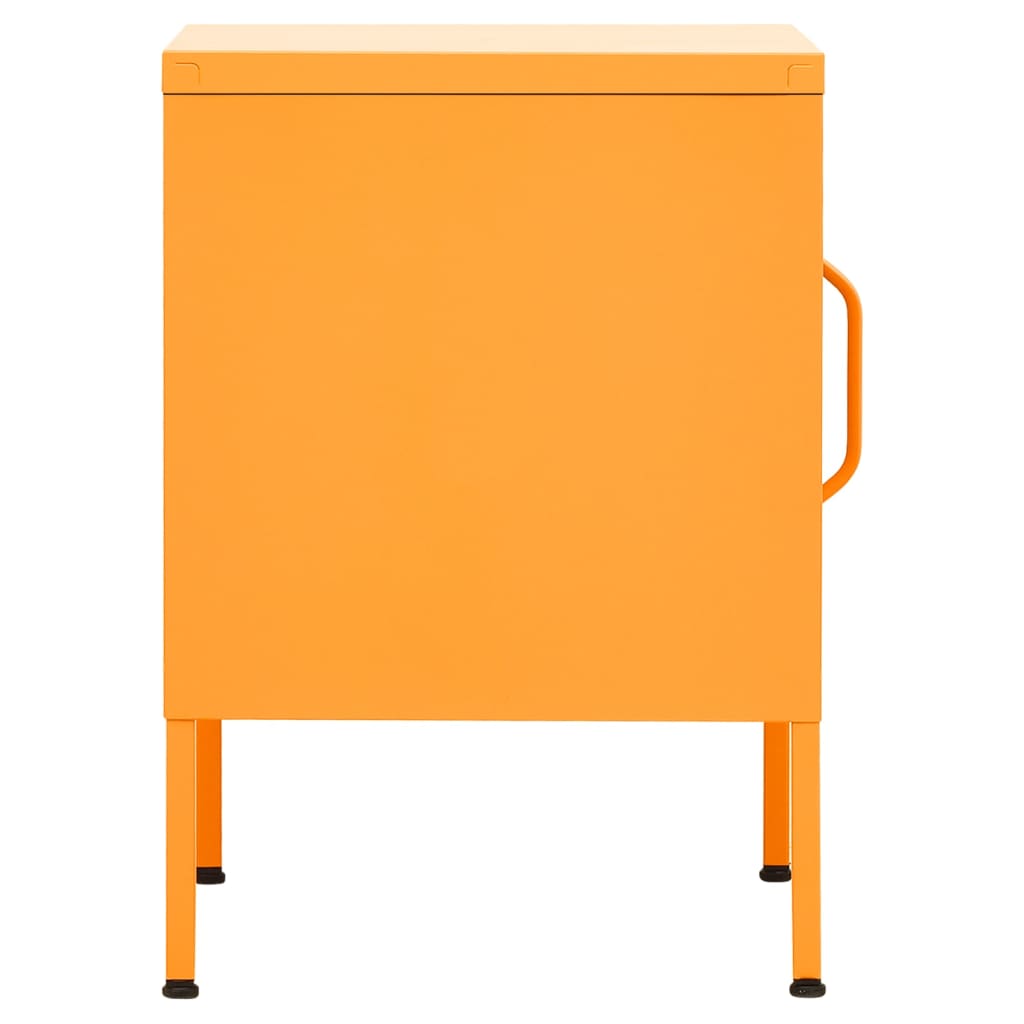 vidaXL Nightstand | Mustard Yellow | Steel | Medium | Height-Adjustable Shelves