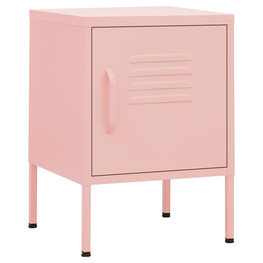 vidaXL Nightstand Pink 35x35x51 cm Steel
