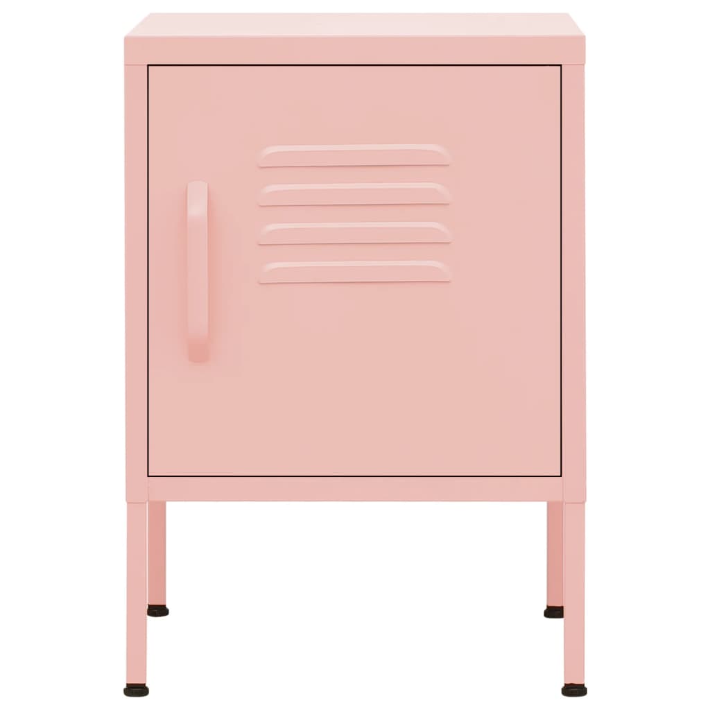 vidaXL Nightstand Pink 35x35x51 cm Steel