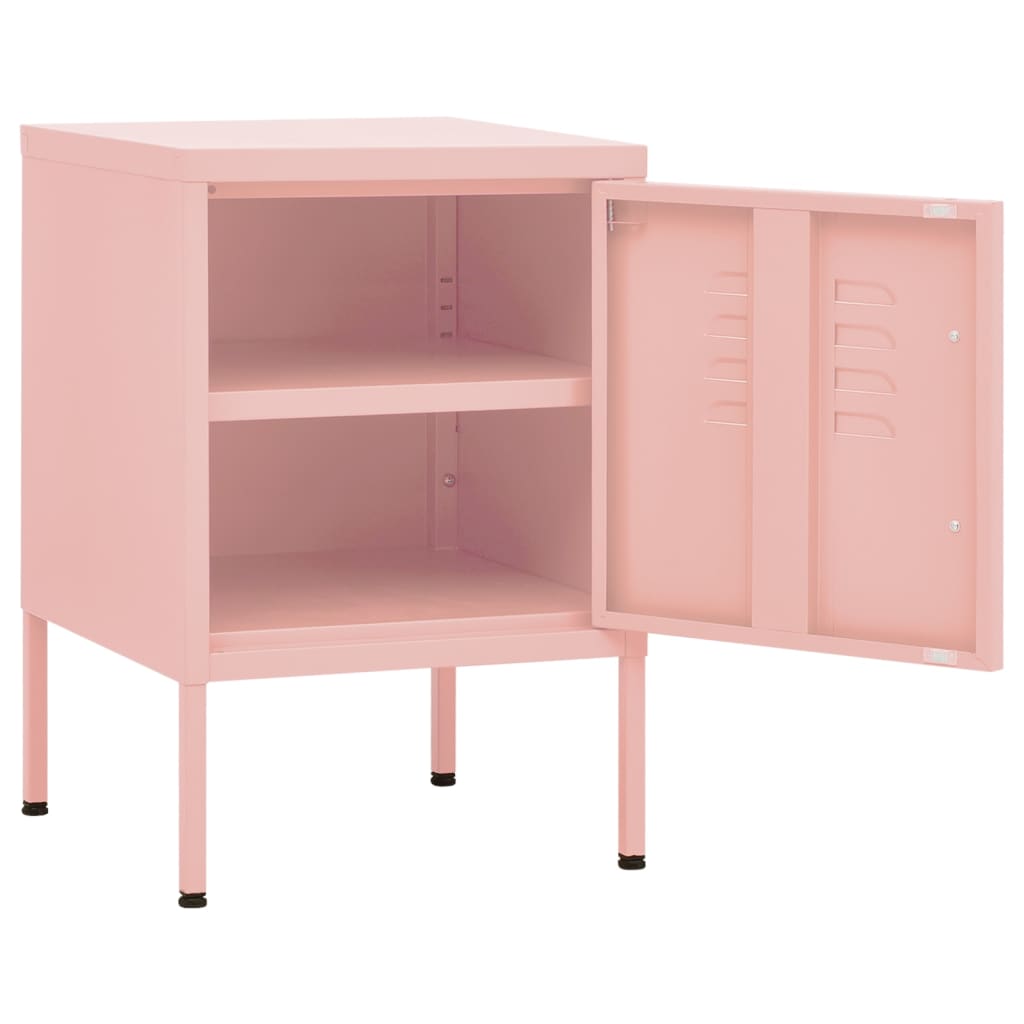 vidaXL Nightstand Pink 35x35x51 cm Steel