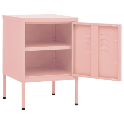 vidaXL Nightstand Pink 35x35x51 cm Steel