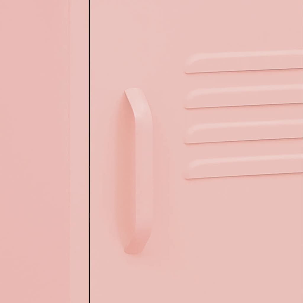 vidaXL Nightstand Pink 35x35x51 cm Steel