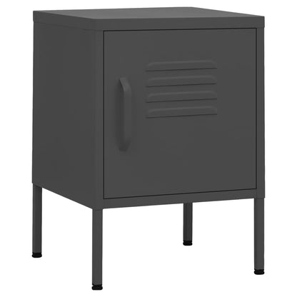 vidaXL Nightstand | Anthracite | Steel | 35x35x51 cm | Height-Adjustable Shelves