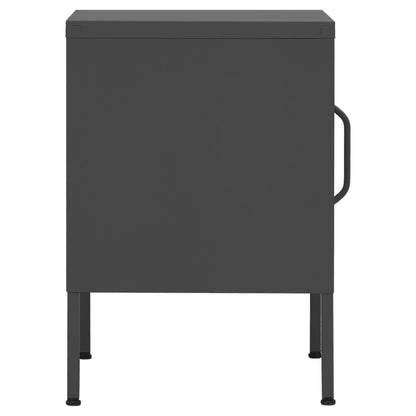 vidaXL Nightstand | Anthracite | Steel | 35x35x51 cm | Height-Adjustable Shelves
