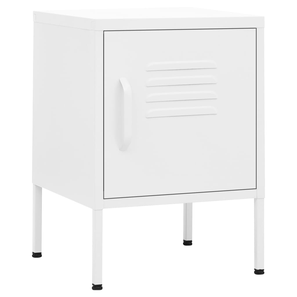 vidaXL Nightstand | White | Steel | 35 x 35 x 51 cm | Nightstand | Square