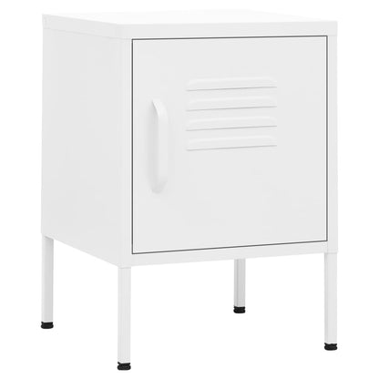 vidaXL Nightstand | White | Steel | 35 x 35 x 51 cm | Nightstand | Square