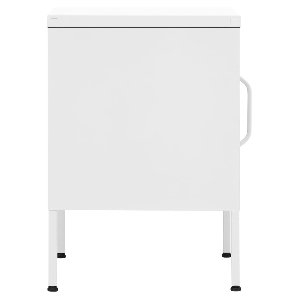vidaXL Nightstand | White | Steel | 35 x 35 x 51 cm | Nightstand | Square