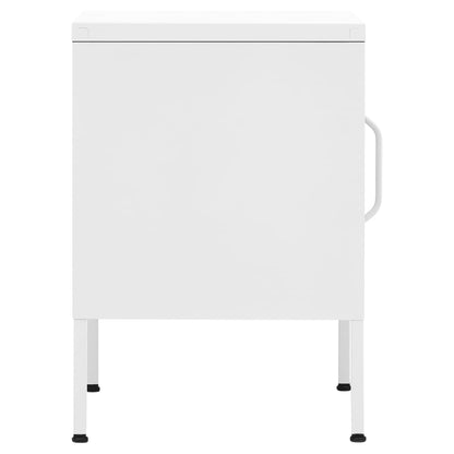 vidaXL Nightstand | White | Steel | 35 x 35 x 51 cm | Nightstand | Square