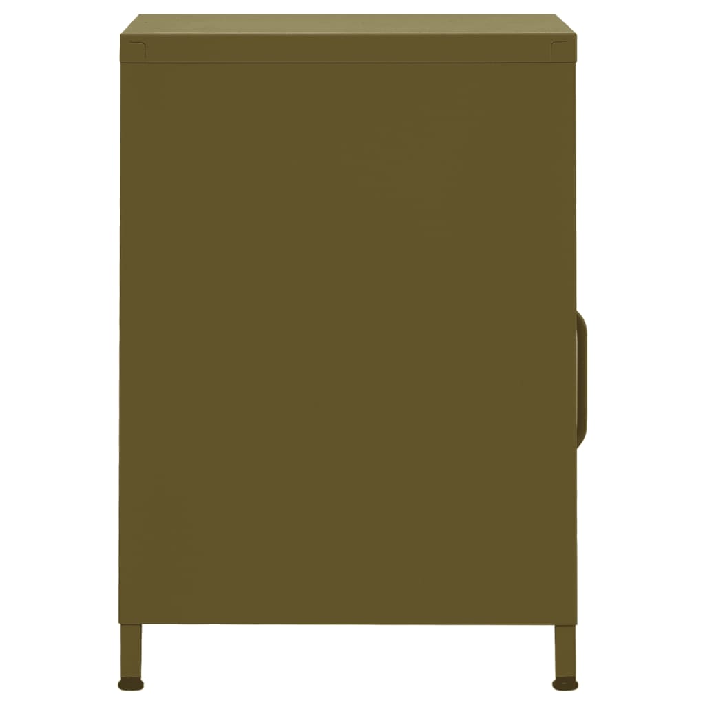 vidaXL Nightstand Olive Green 35x35x51 cm Steel