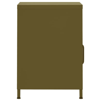vidaXL Nightstand Olive Green 35x35x51 cm Steel
