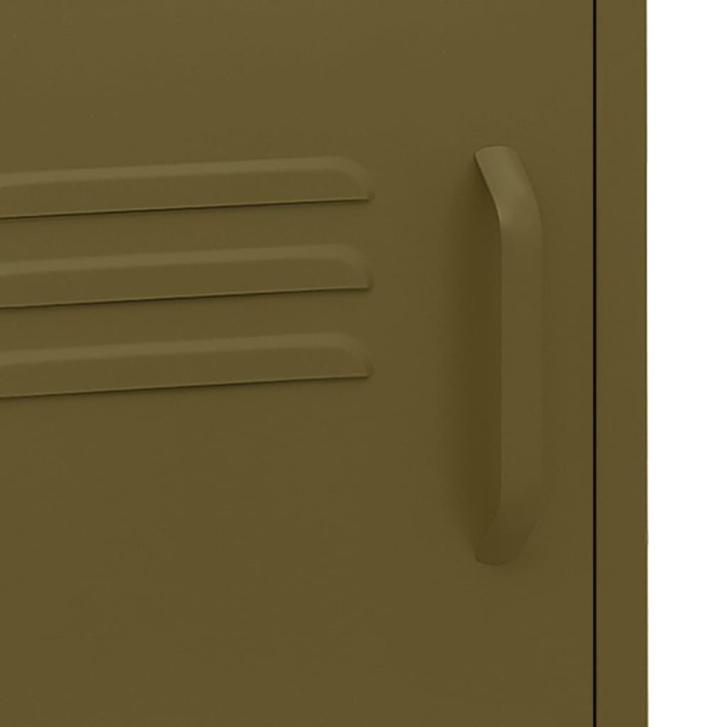 vidaXL Nightstand Olive Green 35x35x51 cm Steel