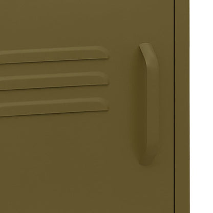 vidaXL Nightstand Olive Green 35x35x51 cm Steel