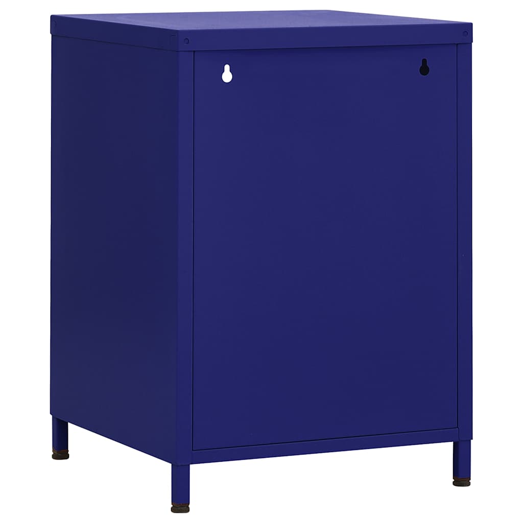 vidaXL Nightstand Navy Blue 35x35x51 cm Steel