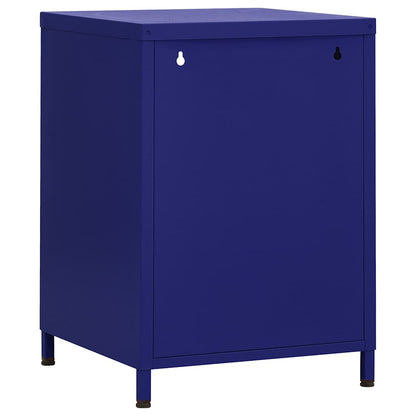 vidaXL Nightstand Navy Blue 35x35x51 cm Steel