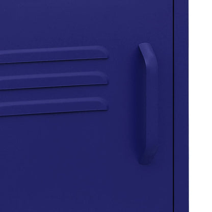 vidaXL Nightstand Navy Blue 35x35x51 cm Steel