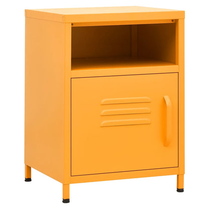vidaXL Nightstand | Mustard Yellow | Steel | Standard Size | Levelers