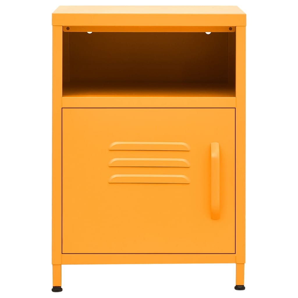 vidaXL Nightstand | Mustard Yellow | Steel | Standard Size | Levelers