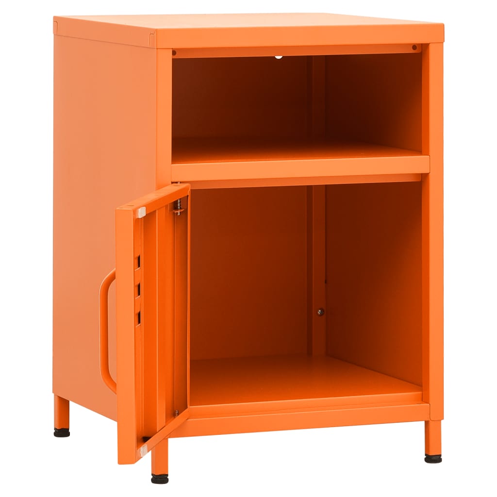 vidaXL Nightstand Orange 35x35x51 cm Steel