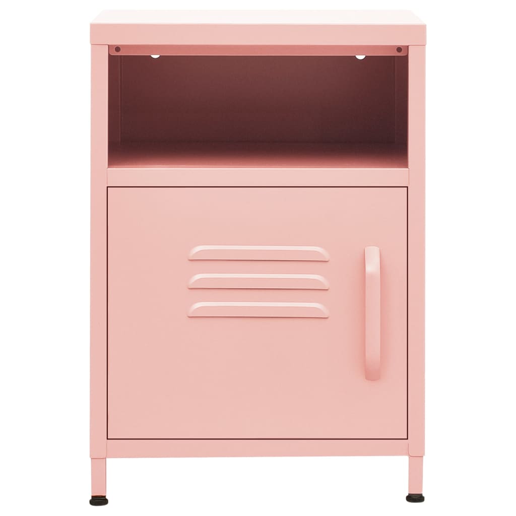 vidaXL Nightstand Pink 35x35x51 cm Steel