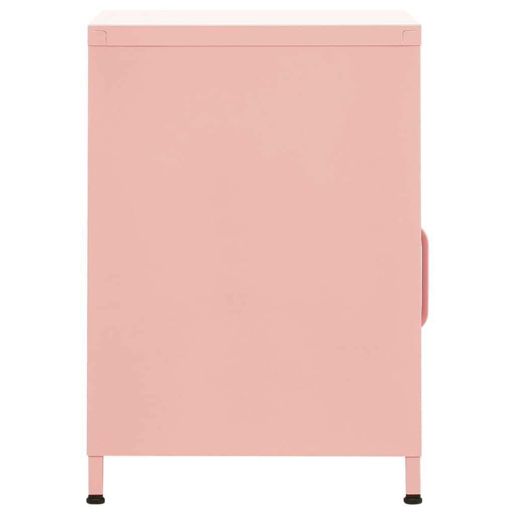 vidaXL Nightstand Pink 35x35x51 cm Steel