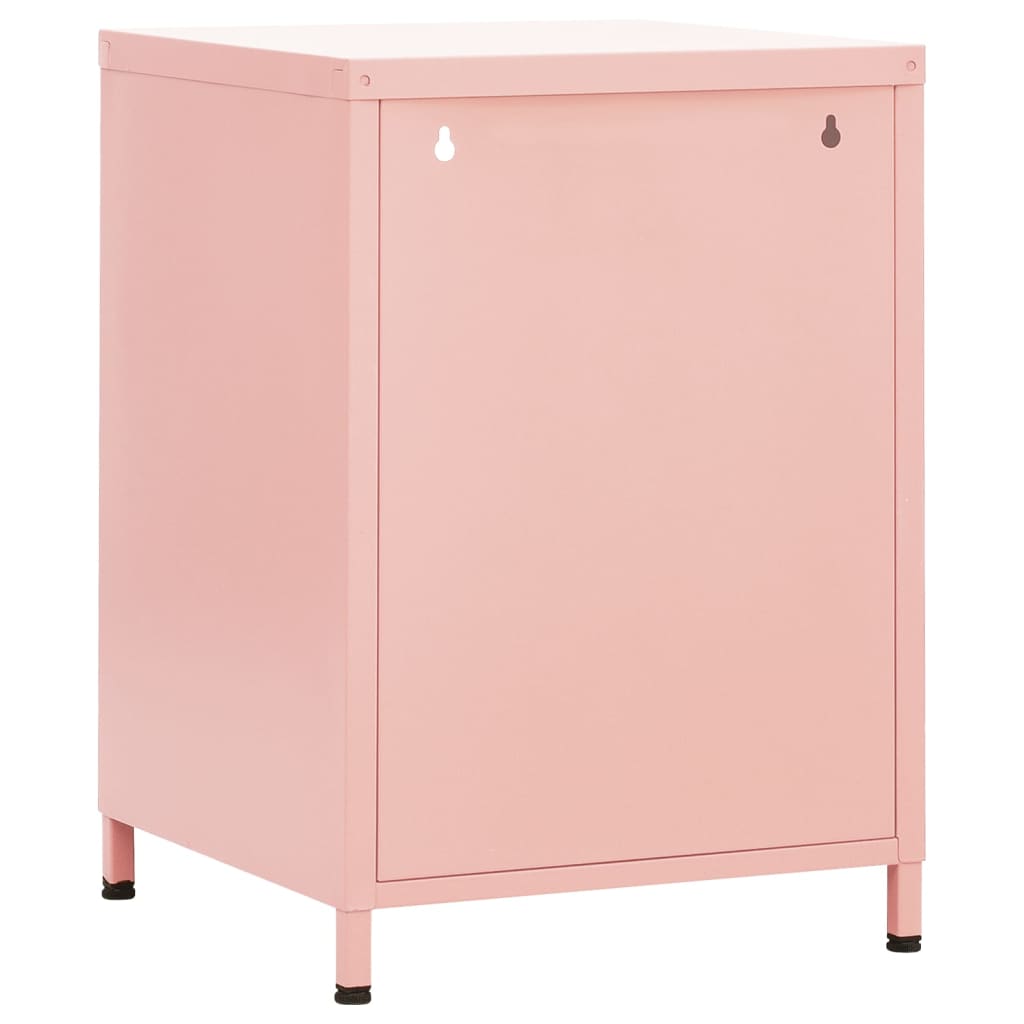 vidaXL Nightstand Pink 35x35x51 cm Steel