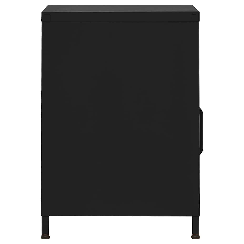 vidaXL Nightstand | Black | Steel | 35x35x51 cm | Levelers | Nightstand | Square