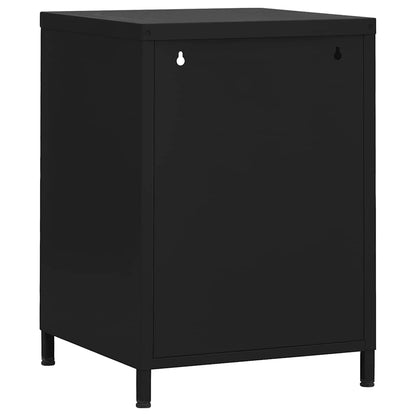 vidaXL Nightstand | Black | Steel | 35x35x51 cm | Levelers | Nightstand | Square