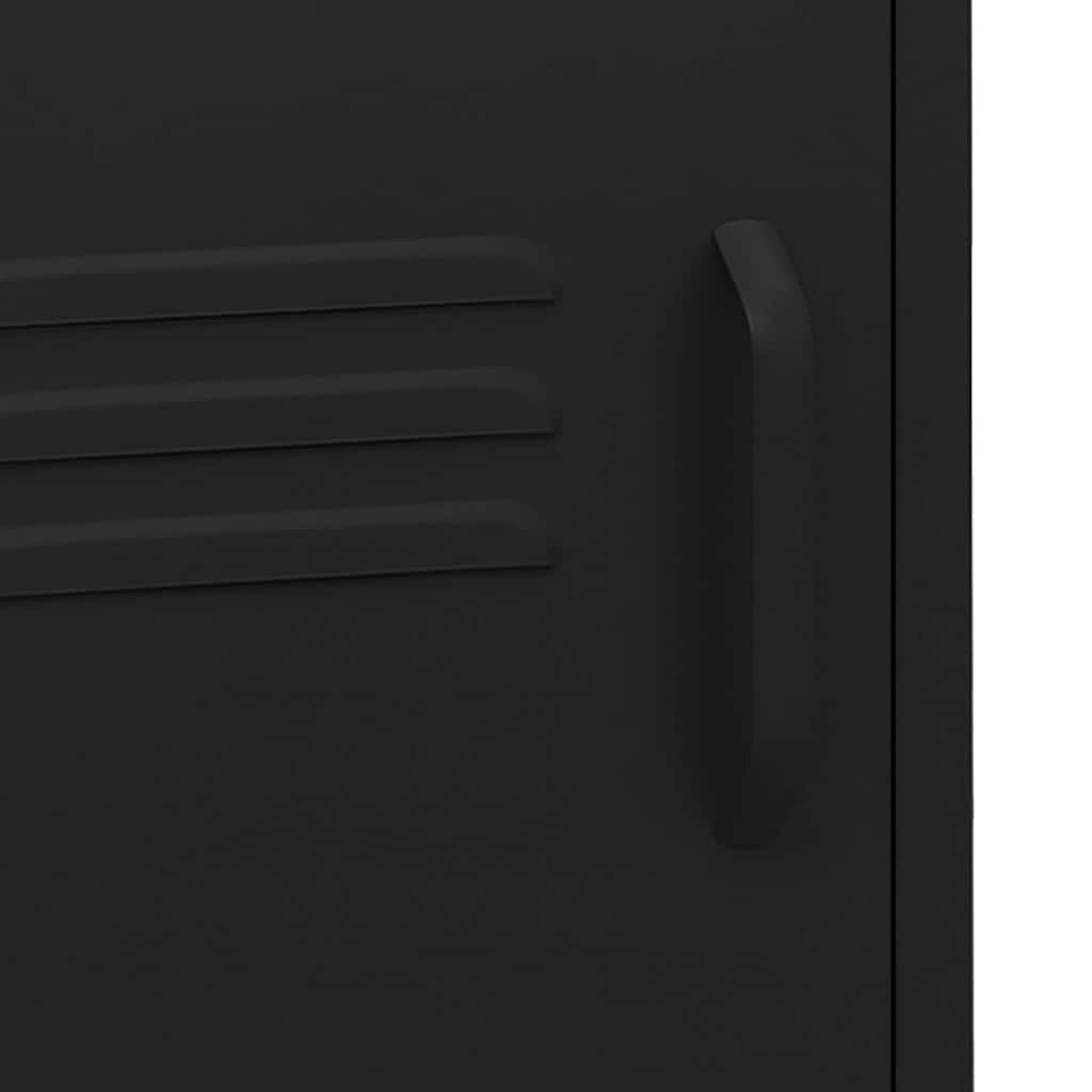 vidaXL Nightstand | Black | Steel | 35x35x51 cm | Levelers | Nightstand | Square
