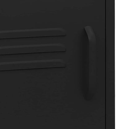vidaXL Nightstand | Black | Steel | 35x35x51 cm | Levelers | Nightstand | Square