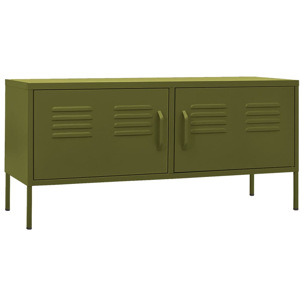 vidaXL TV Cabinet Olive Green 105x35x50 cm Steel