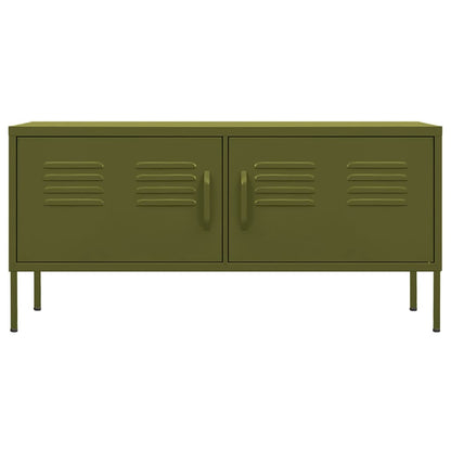 vidaXL TV Cabinet Olive Green 105x35x50 cm Steel