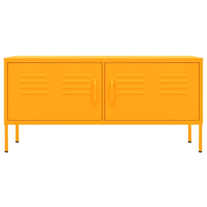 vidaXL TV Cabinet Mustard Yellow 105x35x50 cm Steel