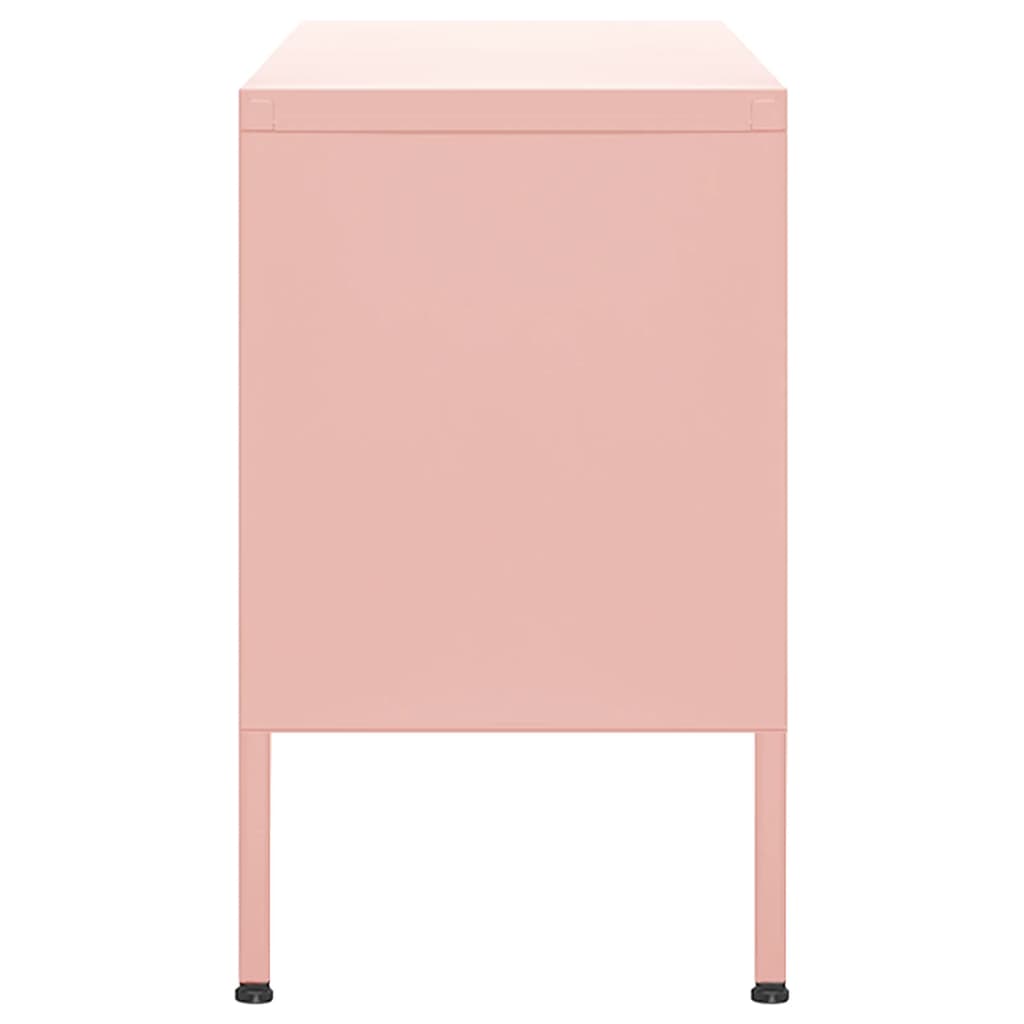 vidaXL TV Cabinet Pink 105x35x50 cm Steel