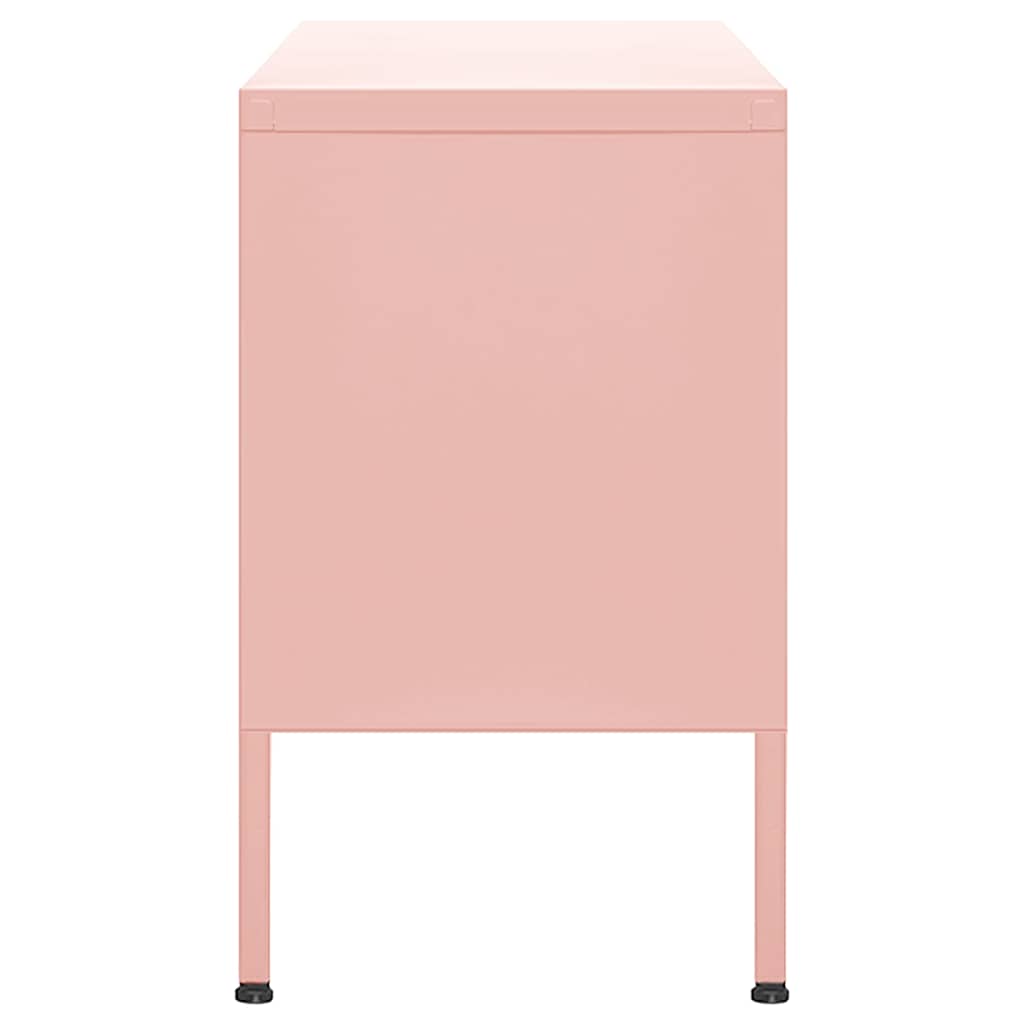 vidaXL TV Cabinet Pink 105x35x50 cm Steel