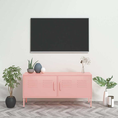 vidaXL TV Cabinet Pink 105x35x50 cm Steel