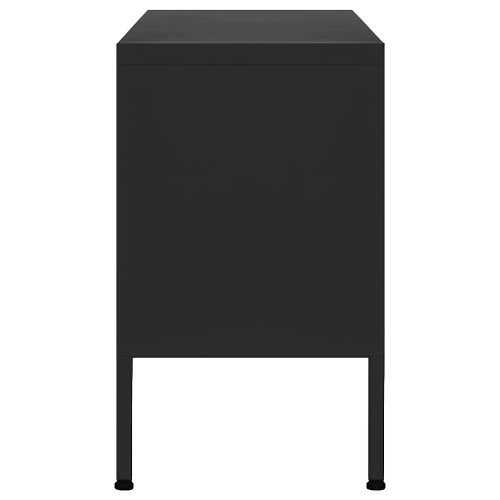 vidaXL TV Cabinet | Black | Steel | Medium | Adjustable Feet | TV Cabinet