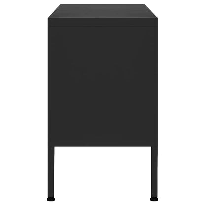 vidaXL TV Cabinet | Black | Steel | Medium | Adjustable Feet | TV Cabinet