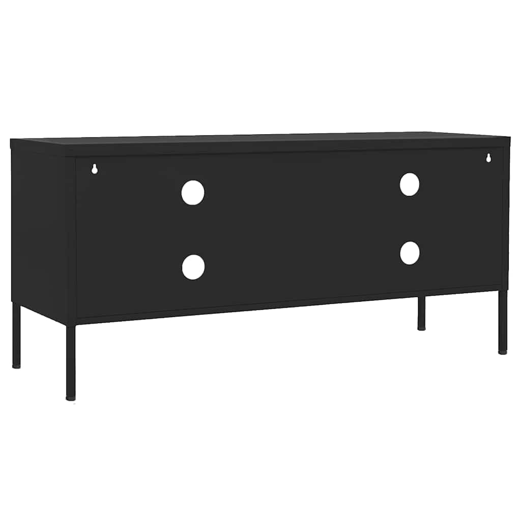 vidaXL TV Cabinet | Black | Steel | Medium | Adjustable Feet | TV Cabinet
