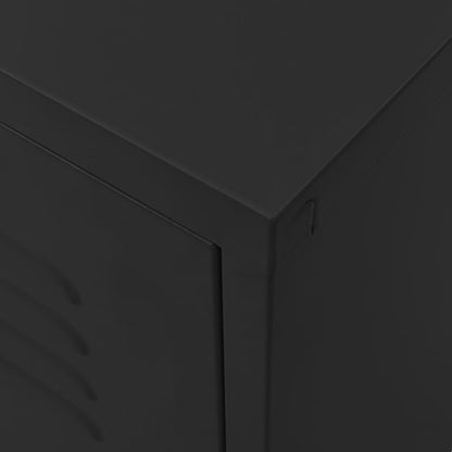vidaXL TV Cabinet | Black | Steel | Medium | Adjustable Feet | TV Cabinet