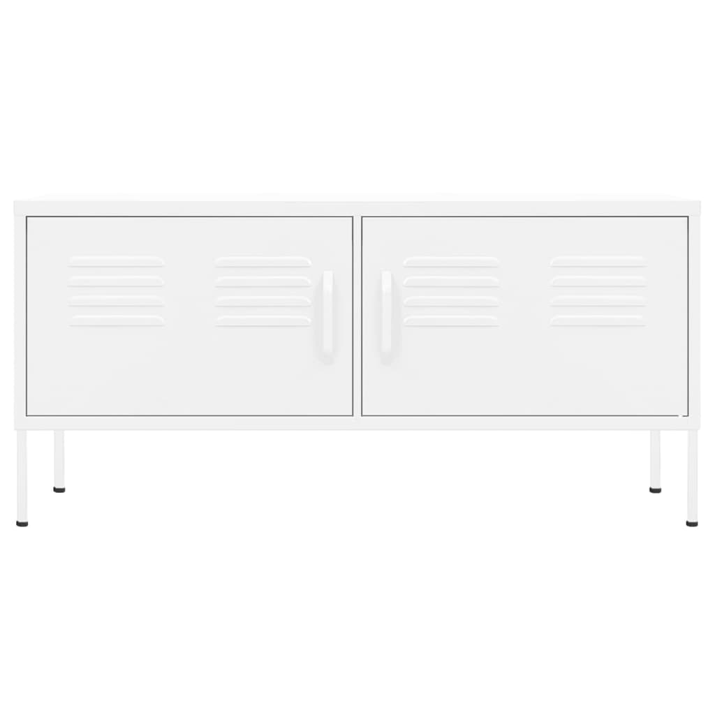 vidaXL TV Cabinet White 105x35x50 cm Steel