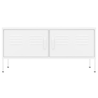 vidaXL TV Cabinet White 105x35x50 cm Steel