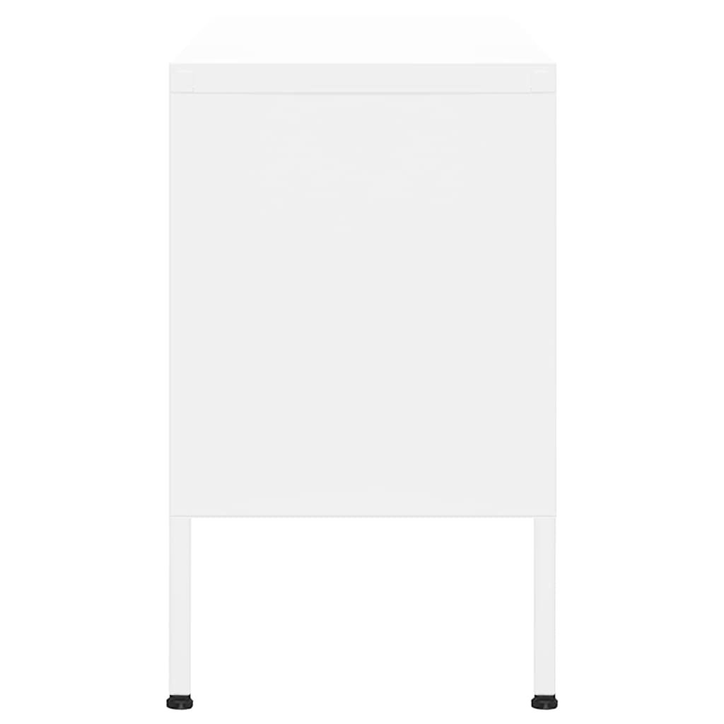 vidaXL TV Cabinet White 105x35x50 cm Steel