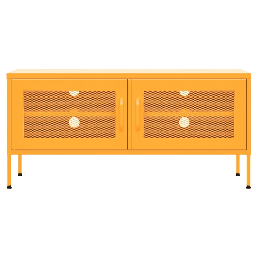 vidaXL TV Cabinet Mustard Yellow 105x35x50 cm Steel