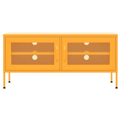 vidaXL TV Cabinet Mustard Yellow 105x35x50 cm Steel