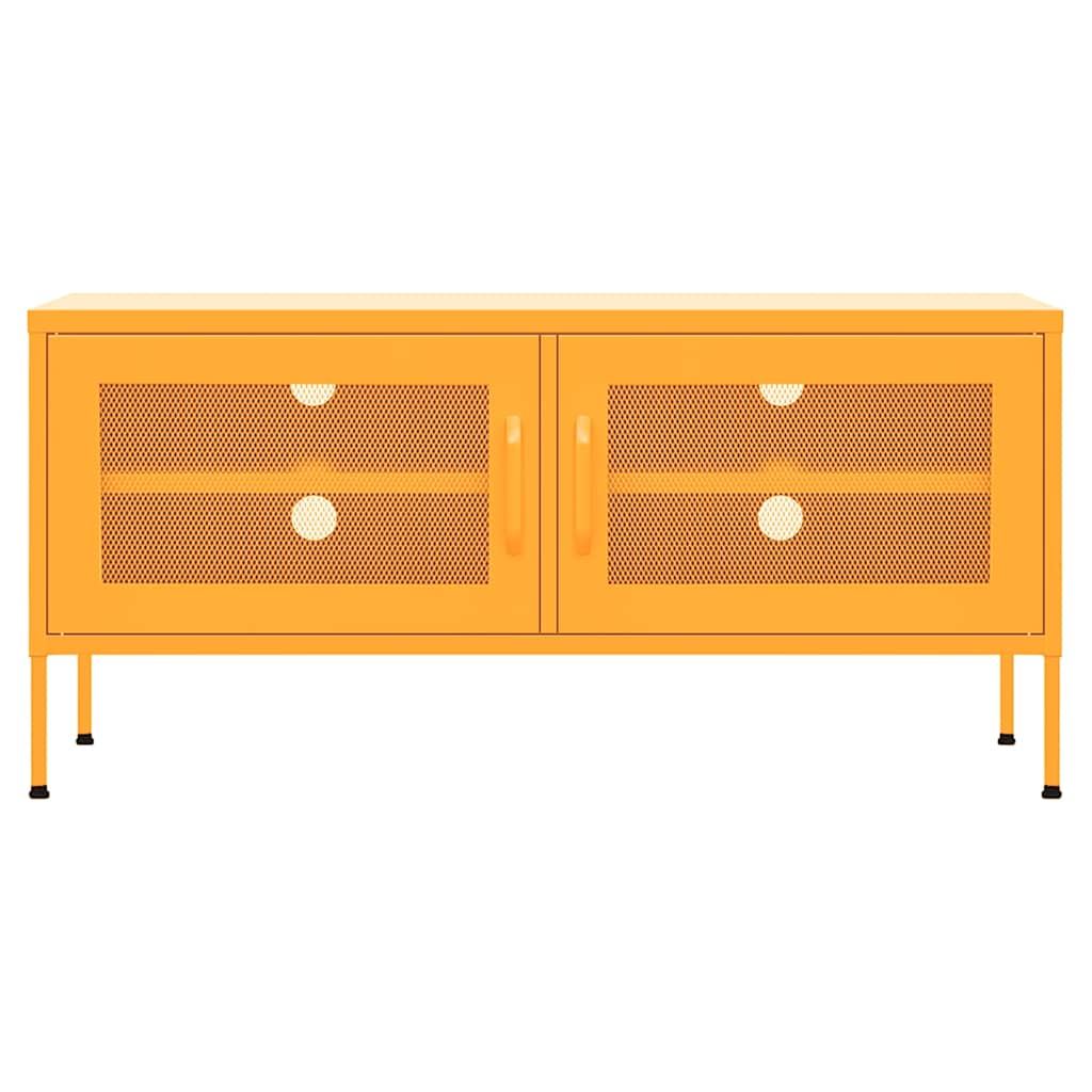 vidaXL TV Cabinet Mustard Yellow 105x35x50 cm Steel