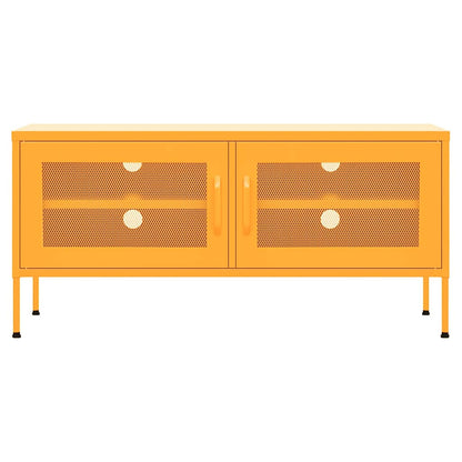 vidaXL TV Cabinet Mustard Yellow 105x35x50 cm Steel