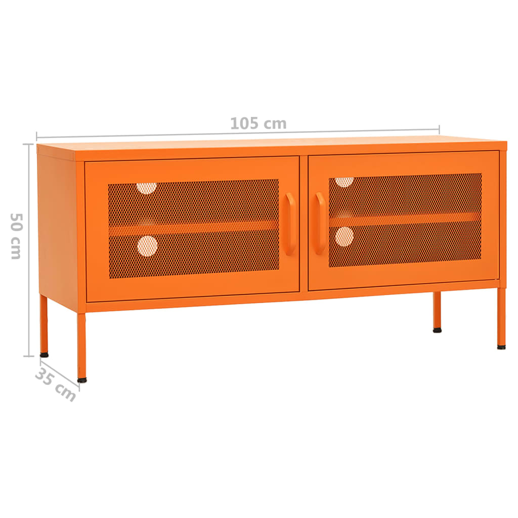 vidaXL TV Cabinet Orange 105x35x50 cm Steel